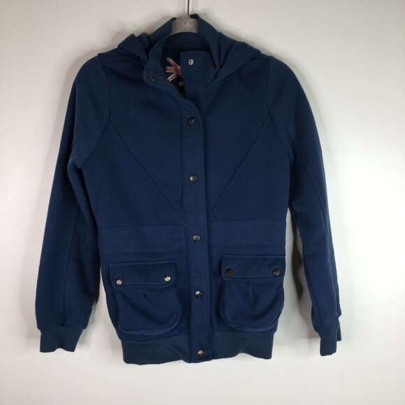 Miss London Blue Hooded Jacket Size L - Picture 1 of 9